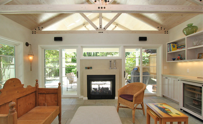 Laurelhurst Sunroom with cabinetry and milestone wall surfaces